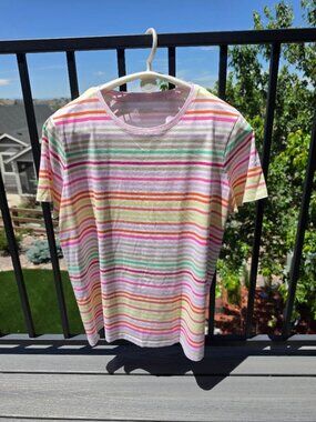 Lands' End Striped T-Shirt Size Large